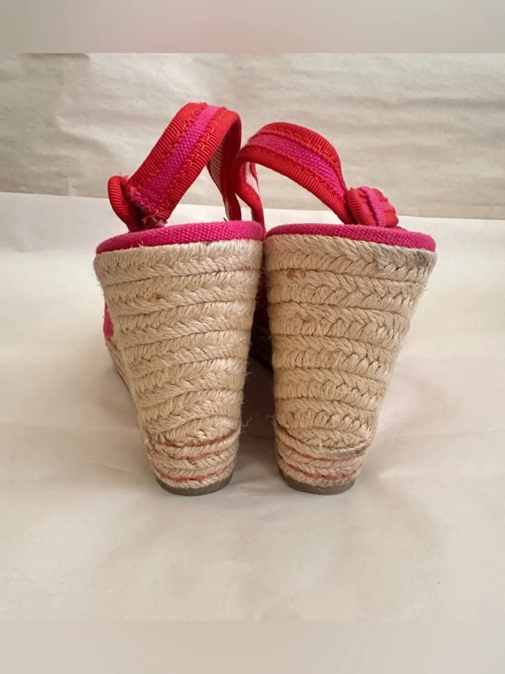 Pink Espadrille Wedge Slingback Platform Women 7M Tommy Hilfiger Y2K Resort Beac